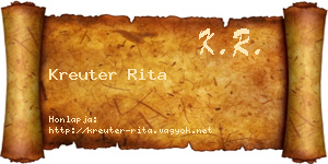 Kreuter Rita névjegykártya