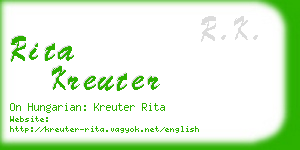 rita kreuter business card